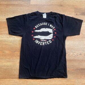 PORT & COMPANY Top Gun “Because I was Inverted” Black T-Shirt Size S
